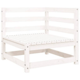 Berkfield Garden Sofa 3-Seater White Solid Wood Pine - thumbnail 7
