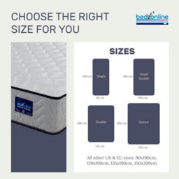 Bedz Online Bedzonline Orthopaedic Memory Foam Spring Mattress, Full Body Support, Pressure Relief, 5Ft King (150X200Cm) - thumbnail 2