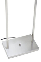 Orsina Satin Nickel Silver Floor Lamp, Minimalist Metal Floor Lamp With White Fabric Shade, Standing Lamp - thumbnail 4