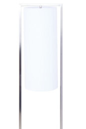 Orsina Satin Nickel Silver Floor Lamp, Minimalist Metal Floor Lamp With White Fabric Shade, Standing Lamp - thumbnail 2