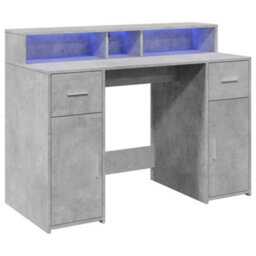 Walplus Desk With Led Lights Concrete Grey 120X55X91 Cm Engineered Wood - thumbnail 3