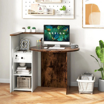 Reception Desk Front Counter Desk W/lockable Drawer Checkout Table W/shelf - image 1