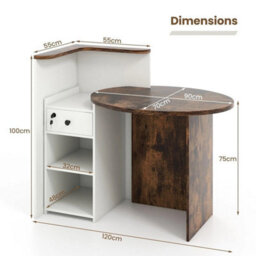 Reception Desk Front Counter Desk W/lockable Drawer Checkout Table W/shelf - thumbnail 2