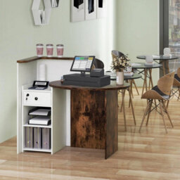 Reception Desk Front Counter Desk W/lockable Drawer Checkout Table W/shelf - thumbnail 3