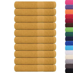 Berkfield Durable Sauna Towels 10 Pcs Gold 80X200 Cm 360 Gsm 100% Cotton