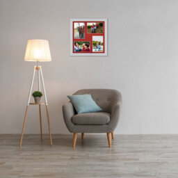 AK Frames 12X12 Light Grey Modern Multi Photo Frame With Crimson Mount - Holds 4 Apertures (4X) 6X4 Photos - thumbnail 3