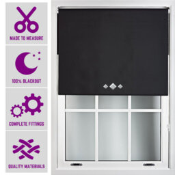 Furnished Triple Diamond Blackout Blind Free Cut Service - Black (W)60Cm X (L)165Cm - thumbnail 1