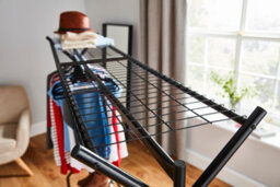 House Of Home Black Heavy Duty Metal Clothes Rail On Wheels With 2 Shelves 6Ft X 5Ft Wardrobe & Shoe Storage Organiser - thumbnail 3