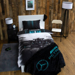 MERCEDES AMG PETRONAS Mercedes Skyline Single Polycotton Duvet Cover And Pillowcase Set - thumbnail 2
