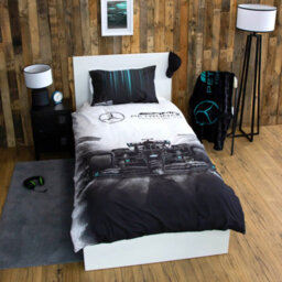 MERCEDES AMG PETRONAS Mercedes Skyline Single Polycotton Duvet Cover And Pillowcase Set - thumbnail 3