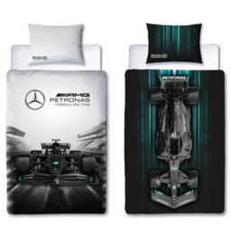 MERCEDES AMG PETRONAS Mercedes Skyline Single Polycotton Duvet Cover And Pillowcase Set - thumbnail 1