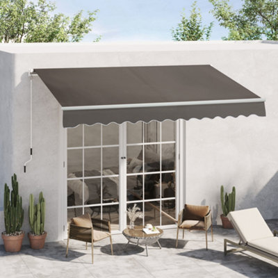 Outsunny Manual Retractable Awning Garden Shelter Canopy 3 X 2M Grey - image 1