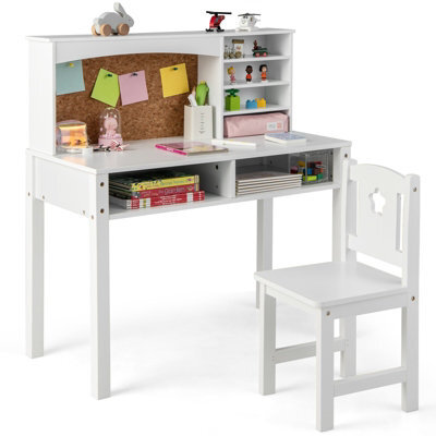 Costway Kids Desk And Chair Set Wooden Children Study Table &chair Writing Table Set - image 1