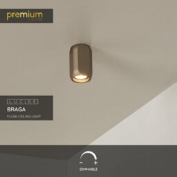 Lucide Braga - Flush Ceiling Light - 1Xgu10 - Coffee - thumbnail 2