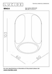 Lucide Braga - Flush Ceiling Light - 1Xgu10 - Coffee - thumbnail 4