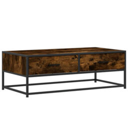 Walplus Coffee Table Smoked Oak 100X50X35 Cm Engineered Wood And Metal - thumbnail 2