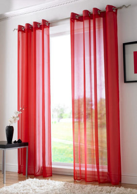 Luxury Living Voile Ringtop Eyelet Curtain Voile Net Panels - image 1
