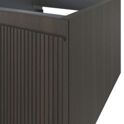 GoodHome Kentia Ribbed Effect Walnut Veneer Wall-Mounted Bathroom Cabinet (H) 300mm (W) 400mm - thumbnail 4