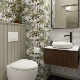GoodHome Kentia Ribbed Effect Walnut Veneer Wall-Mounted Bathroom Cabinet (H) 300mm (W) 400mm - thumbnail 8