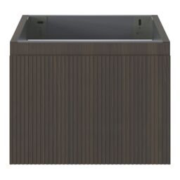 GoodHome Kentia Ribbed Effect Walnut Veneer Wall-Mounted Bathroom Cabinet (H) 300mm (W) 400mm - thumbnail 2