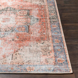 Livabliss Amelie-Washable Terracotta Blue Grey Brown Traditional Vintage Boho Living Dining Rug 160 X 220 Cm Easy Care, Non Shedding - thumbnail 5