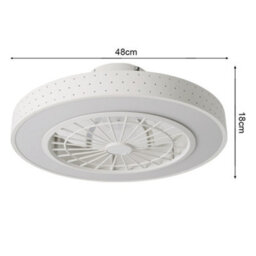 Thehotsale White Dia 48Cm Round Acrylic Dot Lampshade Ceiling Mounted Led Fan Light, 5 Blades With Remote Controller - thumbnail 6
