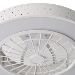 Thehotsale White Dia 48Cm Round Acrylic Dot Lampshade Ceiling Mounted Led Fan Light, 5 Blades With Remote Controller - thumbnail 5