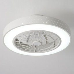 Thehotsale White Dia 48Cm Round Acrylic Dot Lampshade Ceiling Mounted Led Fan Light, 5 Blades With Remote Controller - thumbnail 4