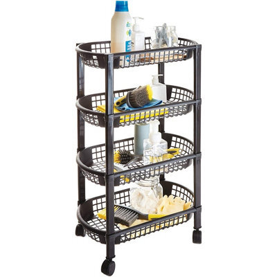 4 Tier Versatile Storage Trolley On Wheels For Kitchen, Bathroom, Bedroom Or Garage - H74Cm X W26Cm X D46Cm