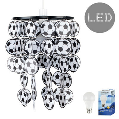 Valuelights Football Black Ceiling Shade And Bulb (D)23Cm