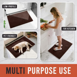 Moonlight Bedding Plush Chenille Bathroom Floor Mat Non-Slip Quick-Dry Absorbent Bathroom & Doorway Shower Rug Brown 50X80 Cm - thumbnail 4