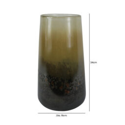 Vanity Living 34Cm Brown Handmade Glass Vase, Medium Decorative Vase For Living Room - thumbnail 2