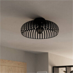 Loops Stylish Modern Black Ceiling Light - 43Cm Semi Flush Fixture For Indoor Spaces - thumbnail 3