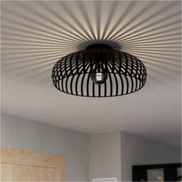 Loops Stylish Modern Black Ceiling Light - 43Cm Semi Flush Fixture For Indoor Spaces - thumbnail 1