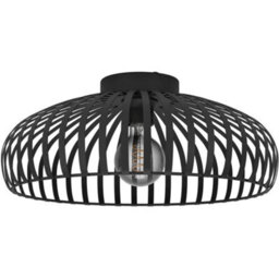 Loops Stylish Modern Black Ceiling Light - 43Cm Semi Flush Fixture For Indoor Spaces - thumbnail 4