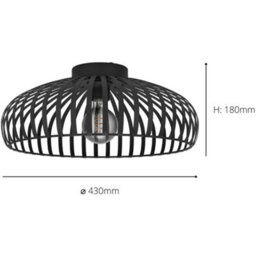 Loops Stylish Modern Black Ceiling Light - 43Cm Semi Flush Fixture For Indoor Spaces - thumbnail 5
