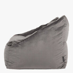 icon Natalia Velvet Adults Bean Bag Armchair, Ready Filled Large Beanbag Grey - thumbnail 4