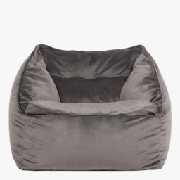 icon Natalia Velvet Adults Bean Bag Armchair, Ready Filled Large Beanbag Grey - thumbnail 3