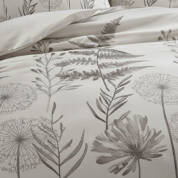Dandelion Floral Botanical Bedding Duvet Cover And Pillowcase Set White - thumbnail 2