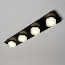 Litecraft Bolton Black 4 Light Led Bathroom Ceiling Spotlight Bar - thumbnail 3