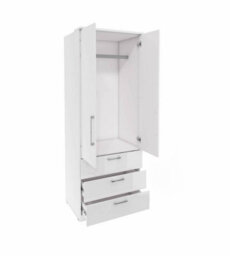 Arte Compact Optima 68 Hinged Wardrobe In Oak Artisan With Gloss Front - Versatile Storage, H2170mm W800mm D630mm - thumbnail 2