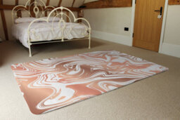 Benjamin Tate Design Rose Gold Marble Special Soft Home Rug - thumbnail 3