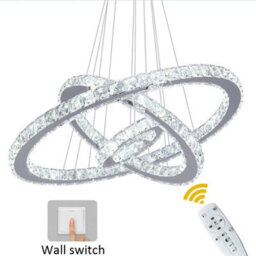 Chandelier Led Pendant Lights Silver Remote Control(60+40+20Cm) - thumbnail 1