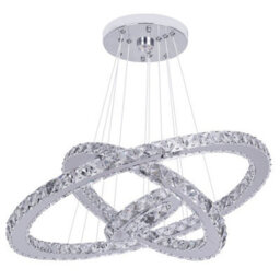 Chandelier Led Pendant Lights Silver Remote Control(60+40+20Cm) - thumbnail 4