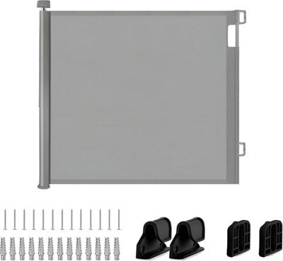 "140Cm Wide Retractable Baby Gate For Stairs Doorways Extendable 55"" Wide Mesh Safety Gate, One-Handed Child & Pet Safety Barrier" - image 1