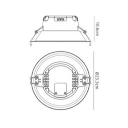 Luminosa Lighting Luminosa Fusion Round 23.3Cm, Led Recessed Downlight, 21W, 3000K, 1900Lm, White, Cut Out 206mm - thumbnail 2