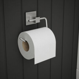 Rothley Silver Brushed Effect Square Toilet Roll Holder - thumbnail 2