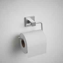 Rothley Silver Brushed Effect Square Toilet Roll Holder - thumbnail 3