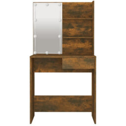 Vidaxl Dressing Table With Led Smoked Oak 74.5X40X141 Cm - thumbnail 3
