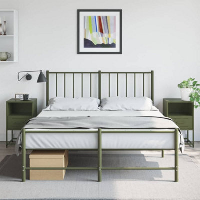 Berkfield Bedside Cabinets 2 Pcs Olive Green 36X39X60.5 Cm Steel - image 1